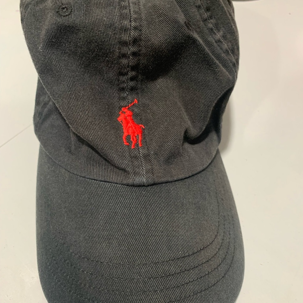 Ralph Lauren Charcoal Cap with Red Emblem - Picture 7 of 9